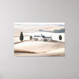 Horizontale rustieke boerderij Toscane Landschap Canvas Afdruk