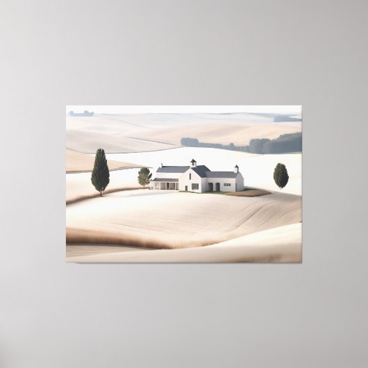 Horizontale rustieke boerderij Toscane Landschap Canvas Afdruk (Voorkant)