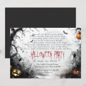 Horizontale Spooky Forest I Pompoenen Gedicht Hall Kaart (Voorkant / Achterkant)