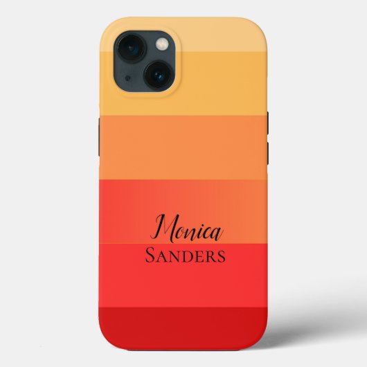 Horizontale Streep oranje Monogram Case-Mate iPhone Case (Achterkant)