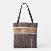 Horizontale streep voor reustige houttoon draagtas (Achterkant)