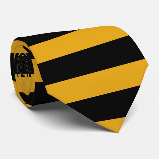 Horizontale streep voor zwart en goud stropdas (Opgerold)