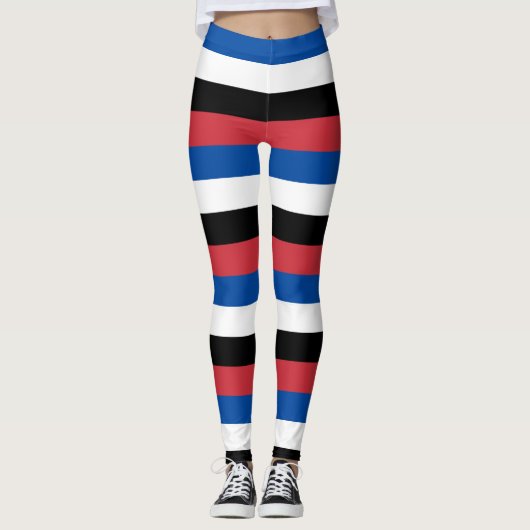Horizontale streep Zuid-Korea Nationale vlagkleure Leggings (Voorkant)