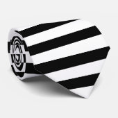 Horizontale streep zwart-wit stropdas (Opgerold)
