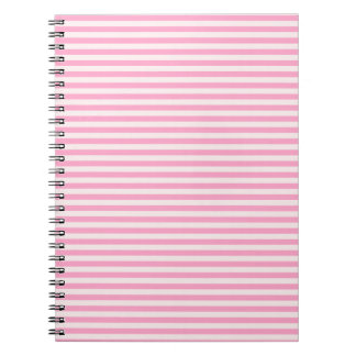 Horizontale strepen - Bleek roze en anjerroze Notitieboek