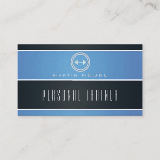 Horizontale strepen lintlucht en donkerblauw visitekaartje (Voorkant)