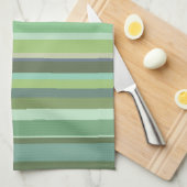 Horizontale strepen met olijfgroen theedoek (Quarter Fold)