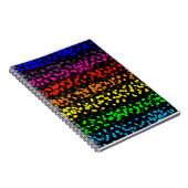 Horizontale strepen met stippen in regenboogkleure notitieboek (Rechterzijde)