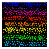 Horizontale strepen met stippen in regenboogkleure perfect poster (Voorkant)