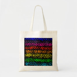 Horizontale strepen met stippen in regenboogkleure tote bag