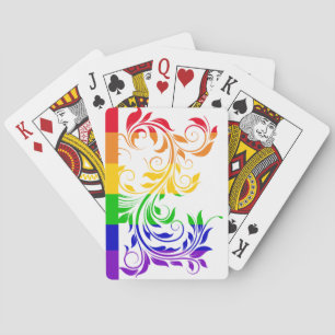 Horizontale strepen met subtiele homovlag floreren pokerkaarten