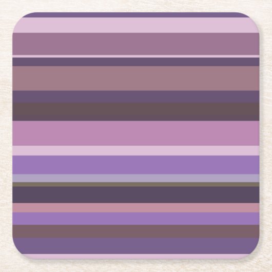 Horizontale strepen nabootsen vierkante kartonnen onderzetter (Voorkant)