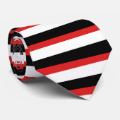 Horizontale Stropdas met zwarte en rode strepen (Opgerold)