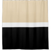 Horizontale Taupe Zwart Retro Modern Stripe Spring Douchegordijn (Voorkant)