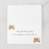 Horizontale Thanksgiving Gevouwen Plaats Kaart (Buitenkant ongevouwen)