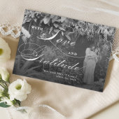 Horizontale zwart-wit platte bedankkaart