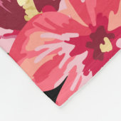 Horizontale zwart-witte strepen en bloemen fleece deken (Hoek)