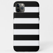 Horizontale zwarte en witte strepen Case-Mate iPhone case (Achterkant)