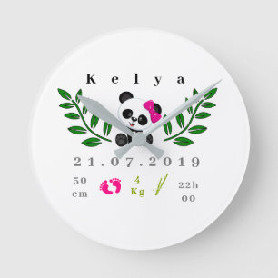 horlo ge naissance panda ronde klok