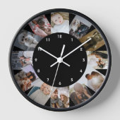Horloge 12 Photo Collage Personalized Black White (Recto)