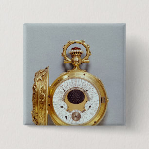 Horloge, 1897-1901 vierkante button 5,1 cm