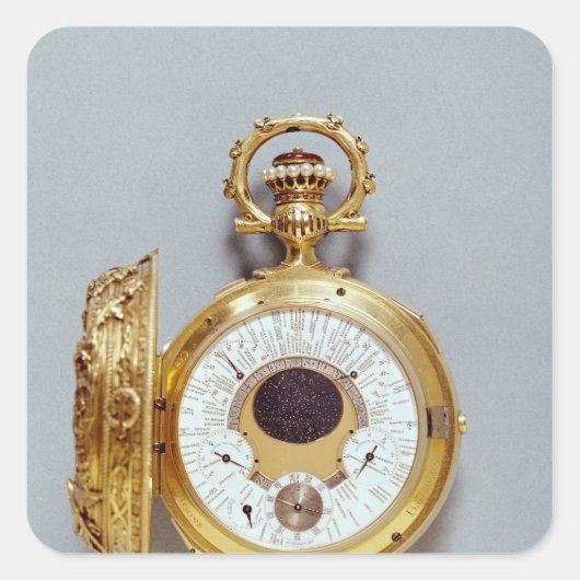Horloge, 1897-1901 vierkante sticker (Voorkant)