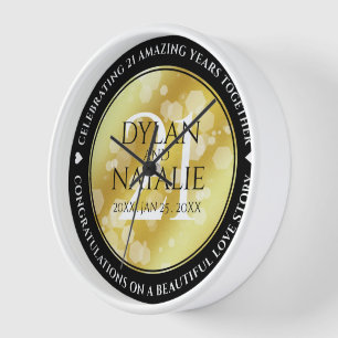 Horloge 21ème anniversaire de Mariage en laiton