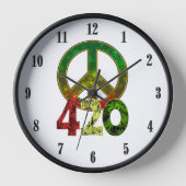 Horloge 4 20 Paix / C'est 4 20 Numéros quelque part noirs (Recto)