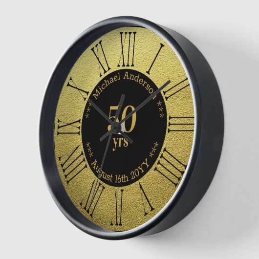 Horloge 50 ans de retraite ou d'anniversaire Tour personna (Angle)