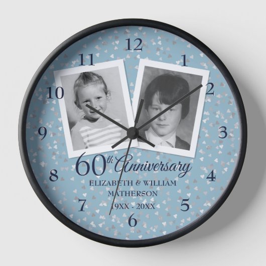 Horloge 60e anniversaire du Mariage diamant 2 Photo (Recto)
