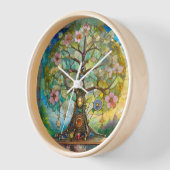 Horloge 7 Chakra Fleurissant Arbre De Vie (Angle)