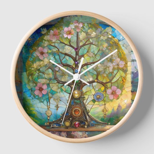 Horloge 7 Chakra Fleurissant Arbre De Vie (Recto)