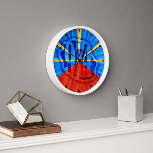 Horloge 974 Ile de la Réunion - Drapeau réunionnais