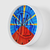 Horloge 974 Ile de la Réunion - Drapeau réunionnais (Angle)