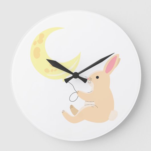 Horloge à ballon Lapin & Lune (Recto)