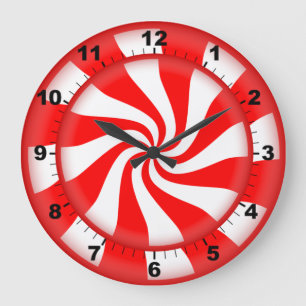 Horloge à bonbons de menthe poivrée