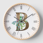 Horloge à Cadre en Bois Lettre B Rustique (Recto)