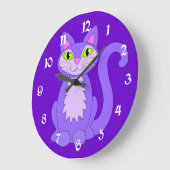 Horloge à chat Purple Snaggletooth (Angle)
