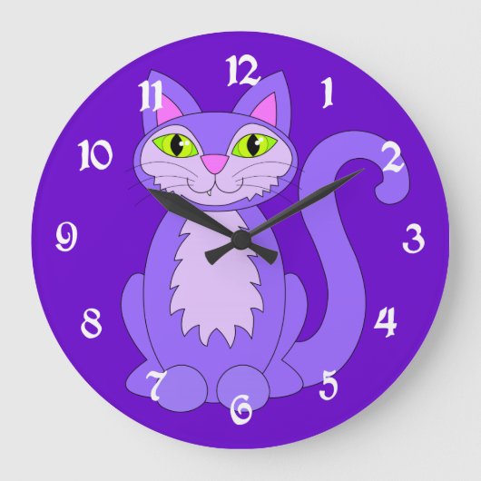 Horloge à chat Purple Snaggletooth (Recto)