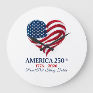 Horloge à cœur avec drapeau pour le 250e anniversa