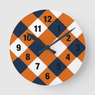 Horloge à cordonnier orange et bleu