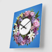 Horloge à couronne florale (Angle)