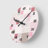 Horloge À damiers Mur Rose Tan (Angle)
