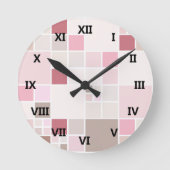 Horloge À damiers Mur Rose Tan (Recto)