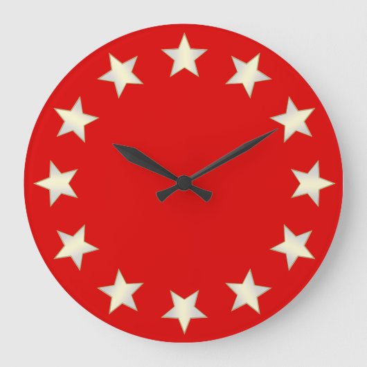 Horloge à étoiles blanches sur fond rouge (Recto)