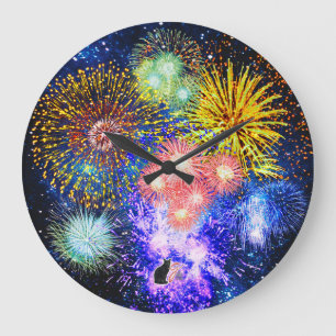 Horloge à explosions de feux d'artifice