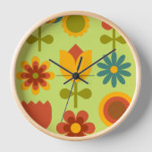 Horloge à fleur rétro - Naturel (Recto)