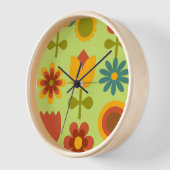 Horloge à fleur rétro - Naturel (Angle)