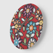 horloge à fleurs colorées (Angle)