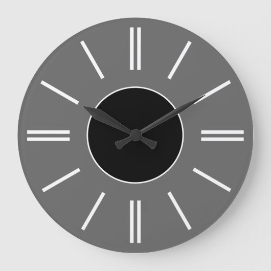 Horloge à fond gris et centre noir avec lignes bla (Recto)